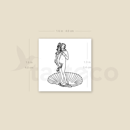 Tatuaje temporal pequeño de la Venus de Botticelli (juego de 3)