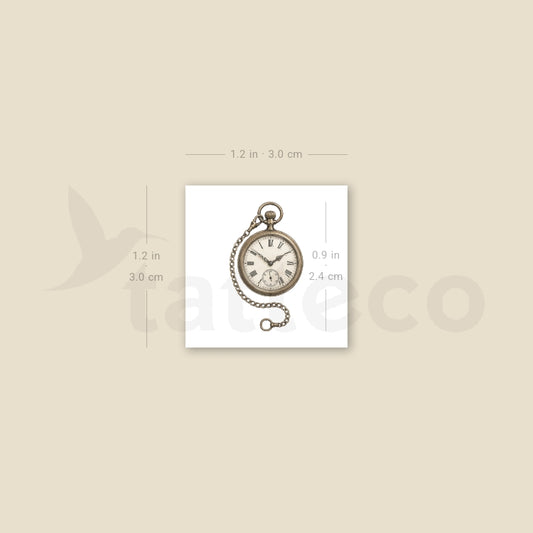 Pocket Watch Temporary Tattoo - Set of 3