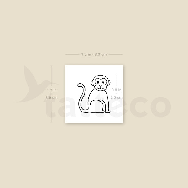 Monkey Temporary Tattoo - Set of 3