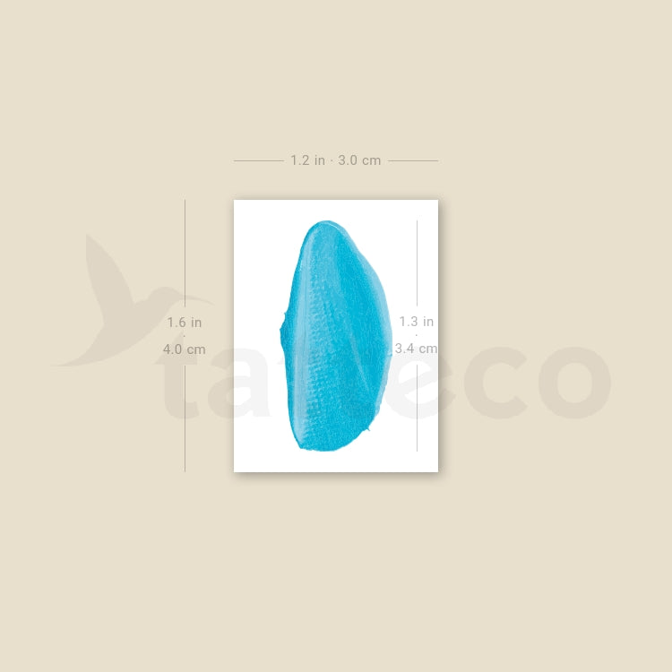 Turquoise Brush Stroke Temporary Tattoo - Set of 3