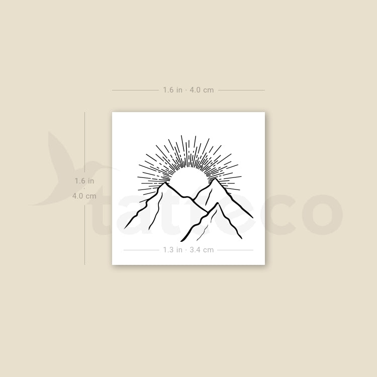 Mountain Sunrise Temporary Tattoo - Set of 3