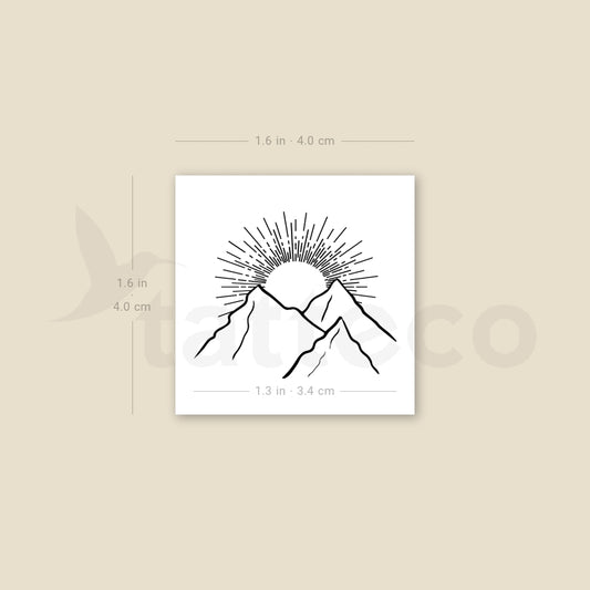 Mountain Sunrise Temporary Tattoo - Set of 3