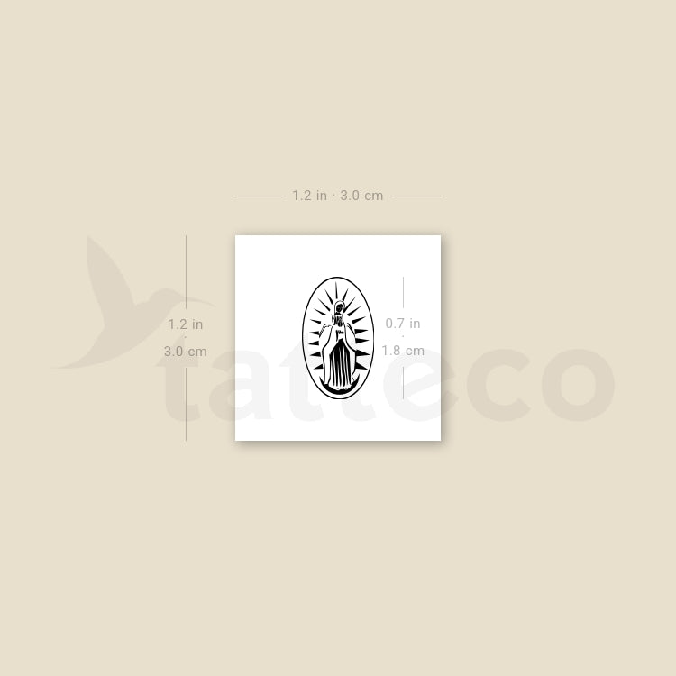 Our Lady Of Guadalupe Medal Temporary Tattoo - Set of 3
