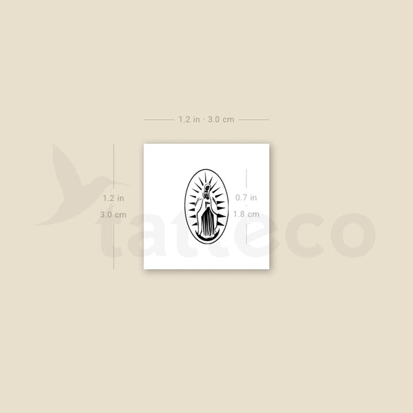Our Lady Of Guadalupe Medal Temporary Tattoo - Set of 3