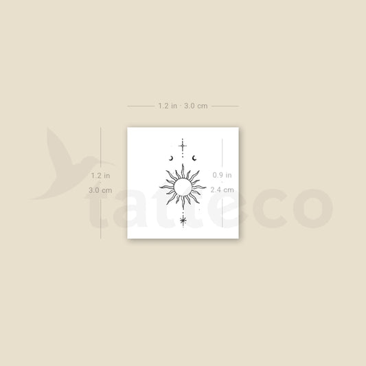 Tiny Sun By Stefano Mazza Temporary Tattoo - Set of 3