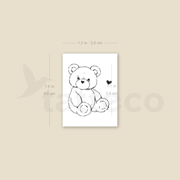 Lovely Teddy Bear By Stefano Mazza Temporary Tattoo - Set of 3