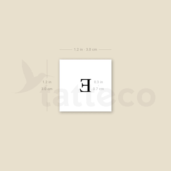 Uppercase Epsilon Temporary Tattoo - Set of 3