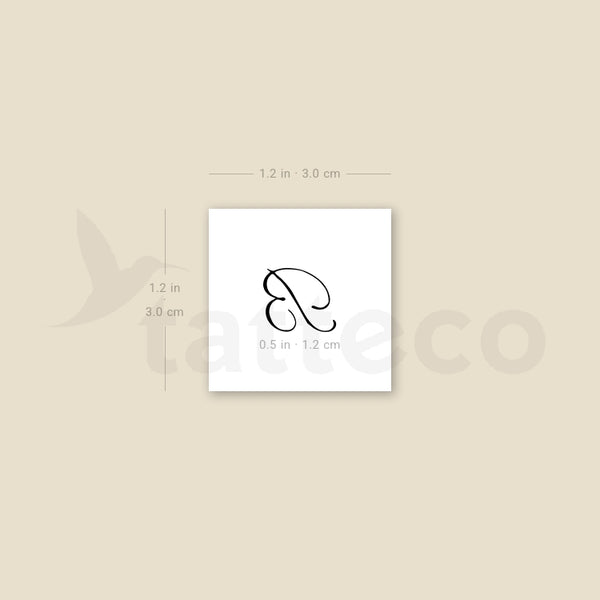 Letter B Script Temporary Tattoo - Set of 3