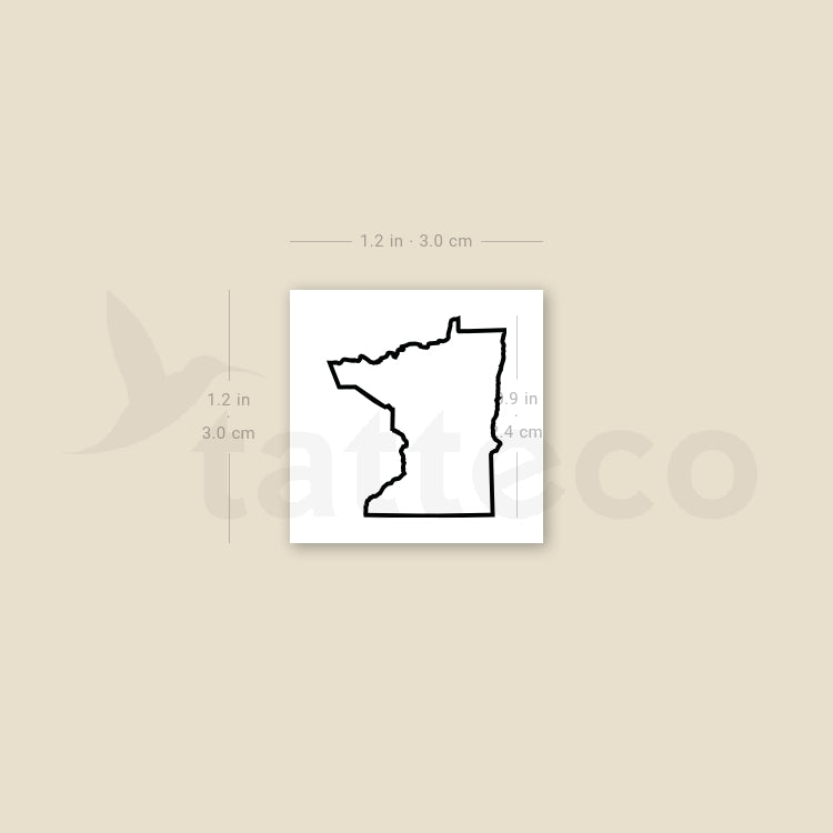 Tatuaje temporal del mapa de Minnesota (juego de 3)