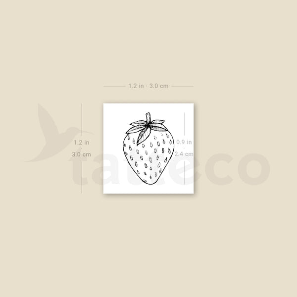 Strawberry Temporary Tattoo - Set of 3