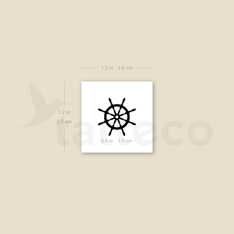 Ship Wheel Temporary Tattoo - Set of 3