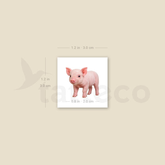 Baby Pig Temporary Tattoo - Set of 3