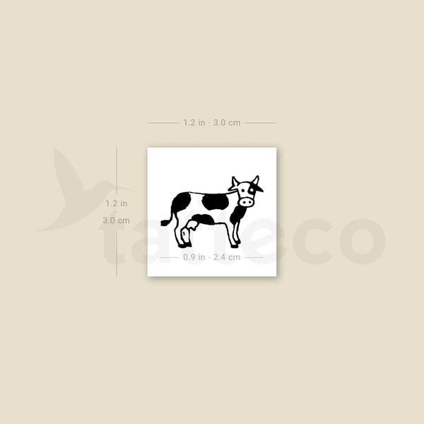 Small Cow Temporary Tattoo - Set of 3