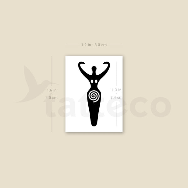 Spiral Goddess Symbol Temporary Tattoo - Set of 3