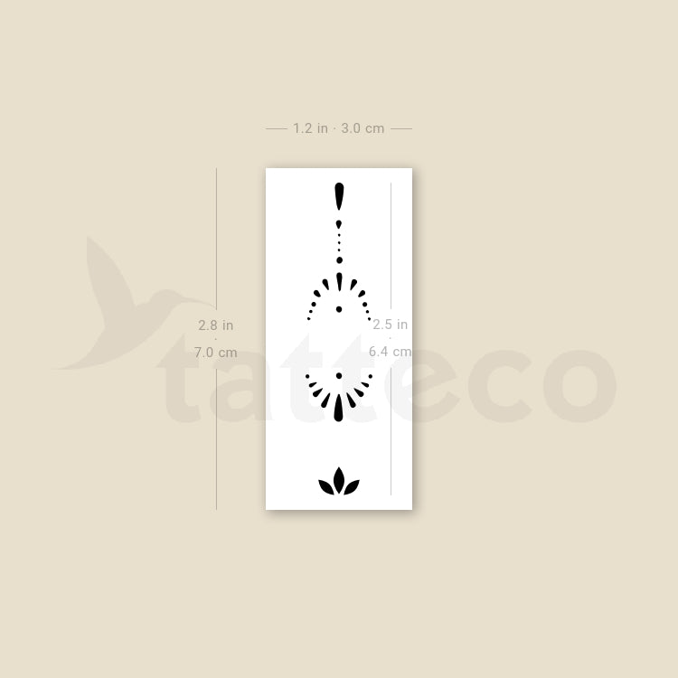 Finger Composition 2 Temporary Tattoo - Set of 3