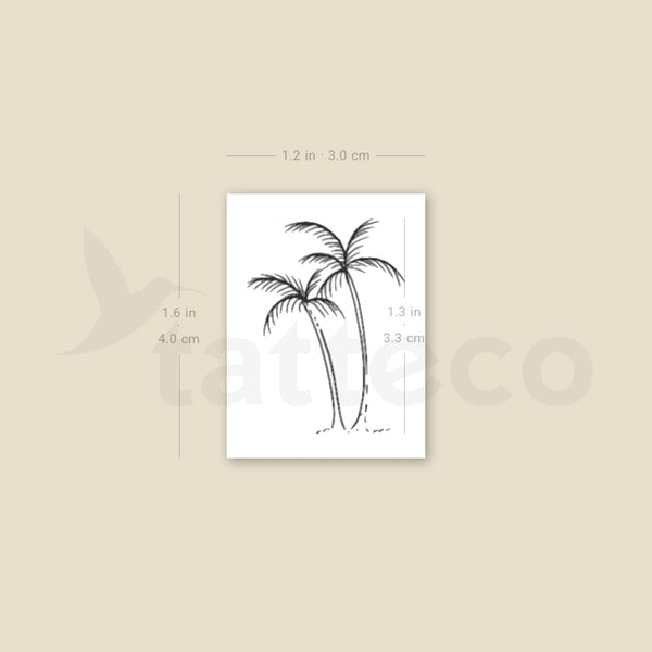 Palm Tree Couple Temporary Tattoo By M3.Ink - Set of 3