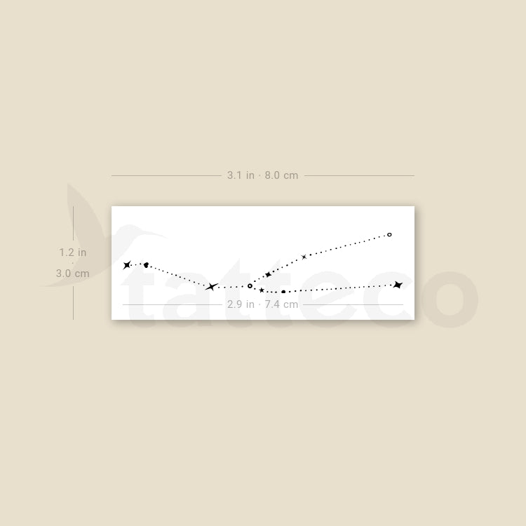 Dots Taurus Constellation Temporary Tattoo - Set of 3