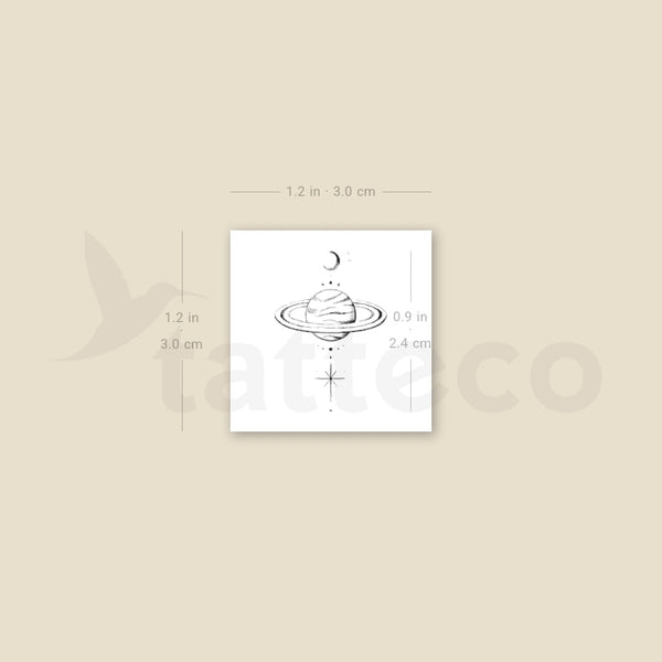 Saturn By Stefano Mazza Temporary Tattoo - Set of 3