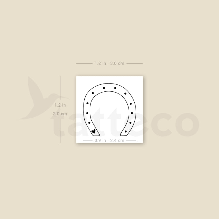 Horseshoe Heart Temporary Tattoo - Set of 3