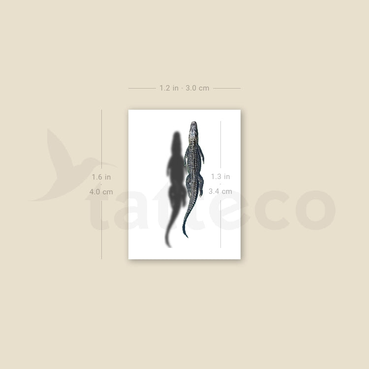 Alligator And Shadow Temporary Tattoo - Set of 3