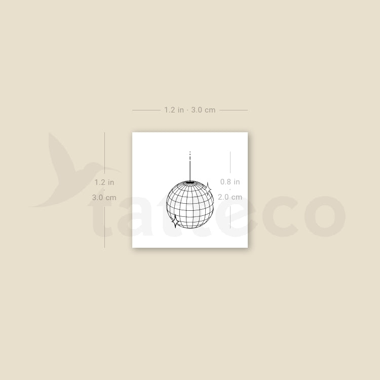 Little Disco Ball Temporary Tattoo - Set of 3