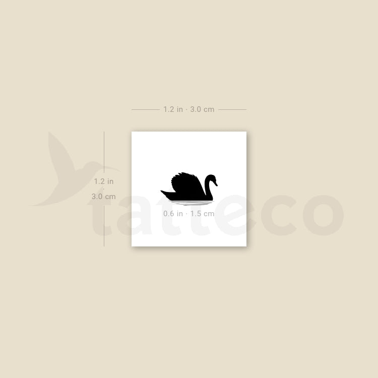 Swan Temporary Tattoo - Set of 3