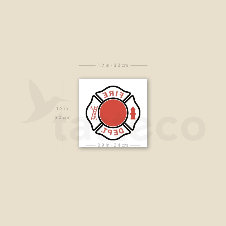 Fire Dept Temporary Tattoo - Set of 3
