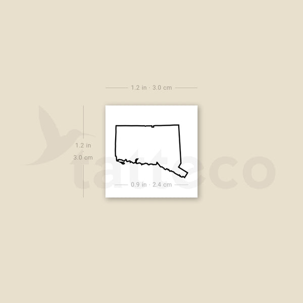 Connecticut Map Outline Temporary Tattoo - Set of 3