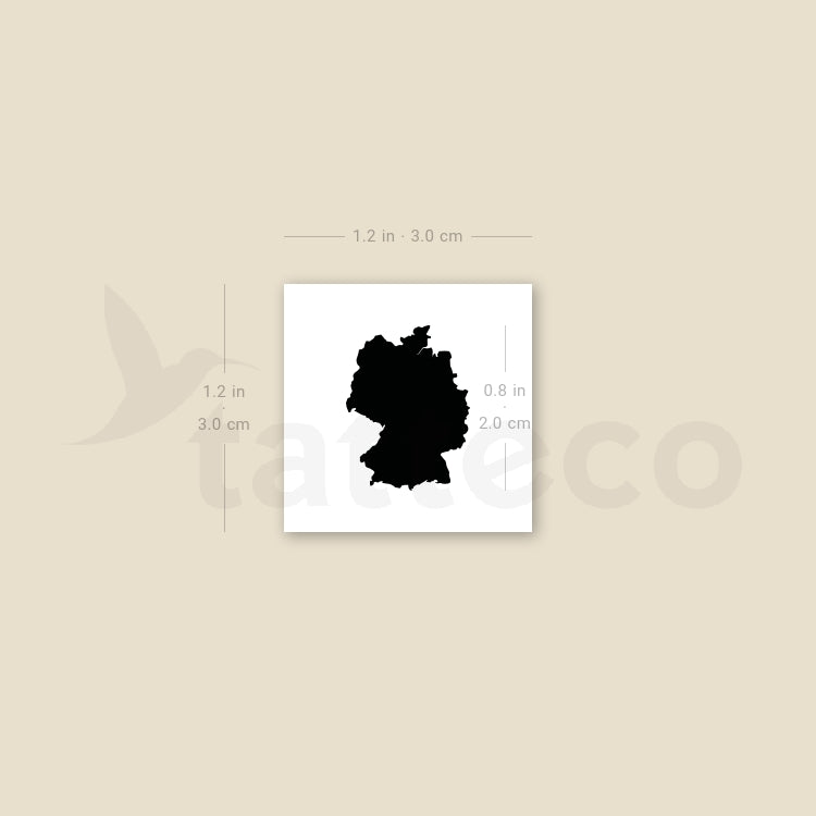 Tatuaje temporal pequeño del mapa de Alemania (juego de 3)
