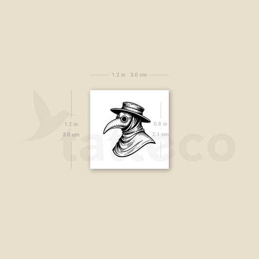 Plague Doctor Mask Temporary Tattoo - Set of 3