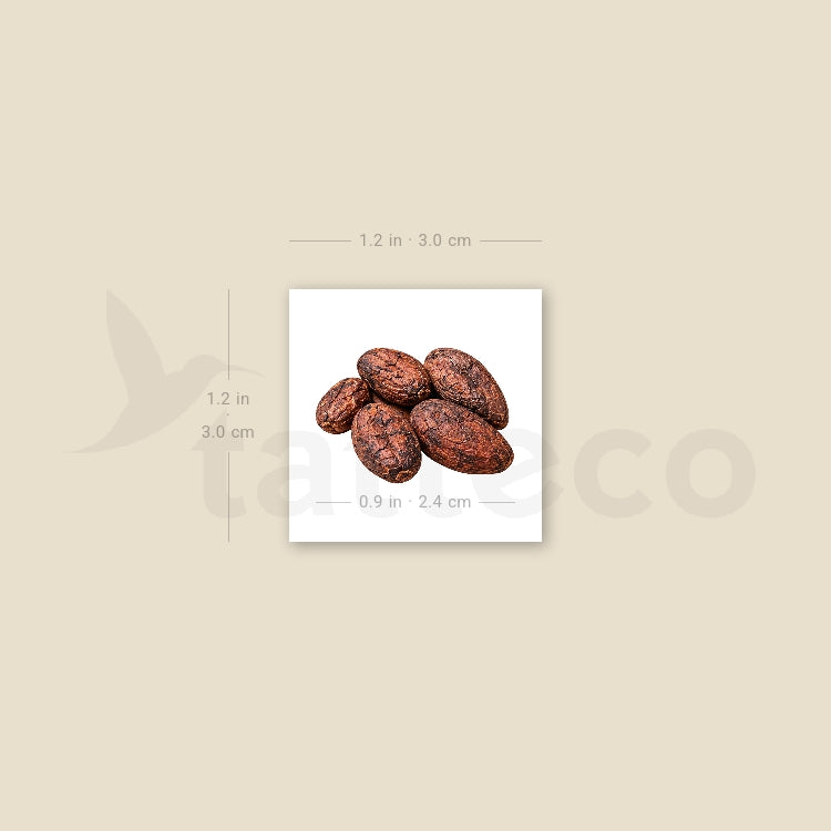 Cocoa Beans Temporary Tattoo - Set of 3