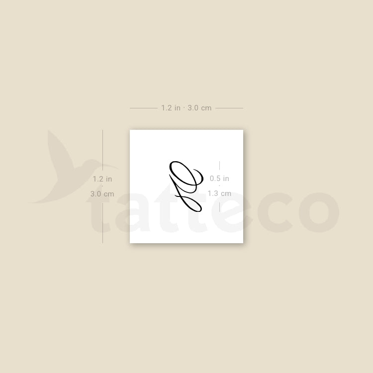 Letter G Script Temporary Tattoo - Set of 3