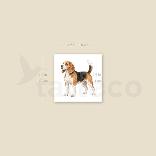 Watercolor Beagle Temporary Tattoo - Set of 3