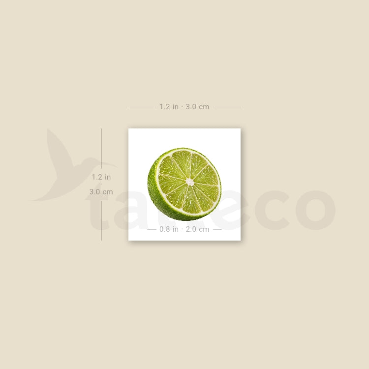 Half Lime Temporary Tattoo - Set of 3
