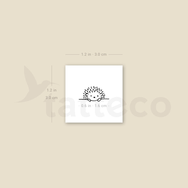 Tatuaje temporal de erizo curioso (juego de 3)