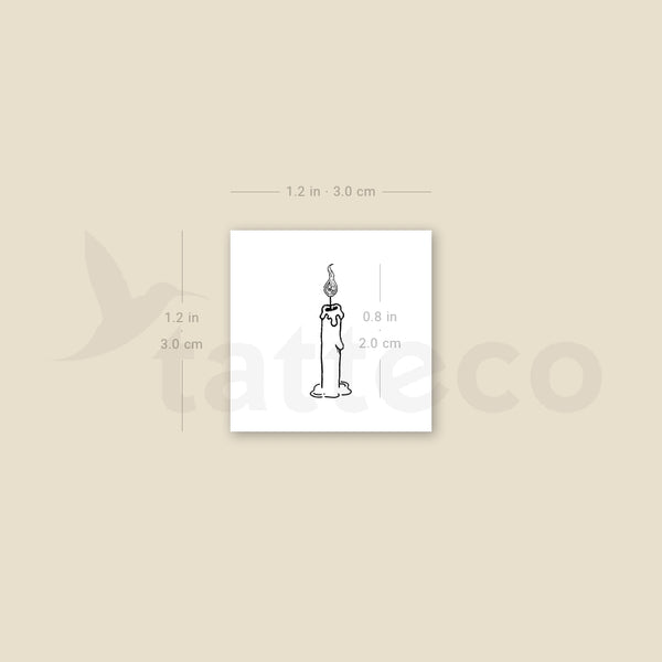 Small Candle Temporary Tattoo - Set of 3