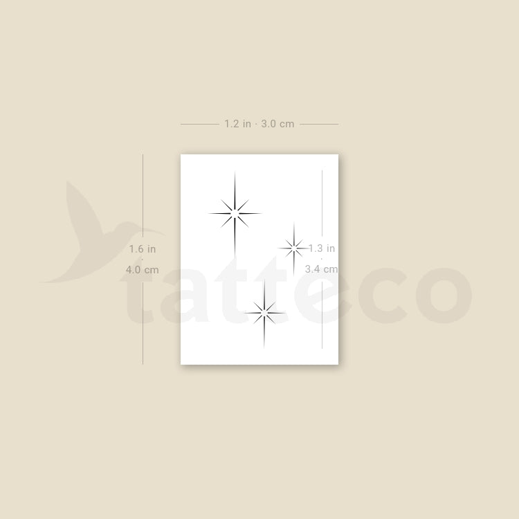 Stardust/Sparkle Temporary Tattoo - Set of 3