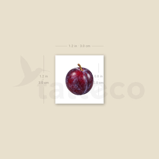 Plum Temporary Tattoo - Set of 3