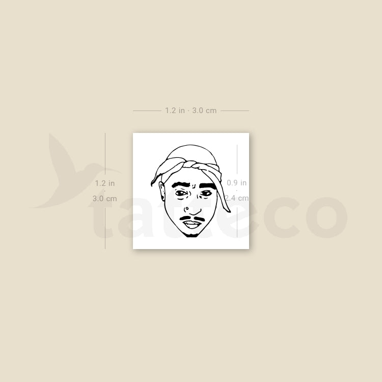 Tupac Temporary Tattoo - Set of 3
