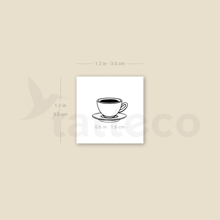 Coffee Cup Temporary Tattoo - Set of 3