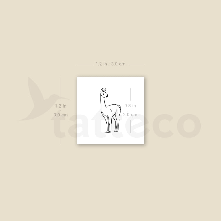 Small Vicuña Temporary Tattoo - Set of 3