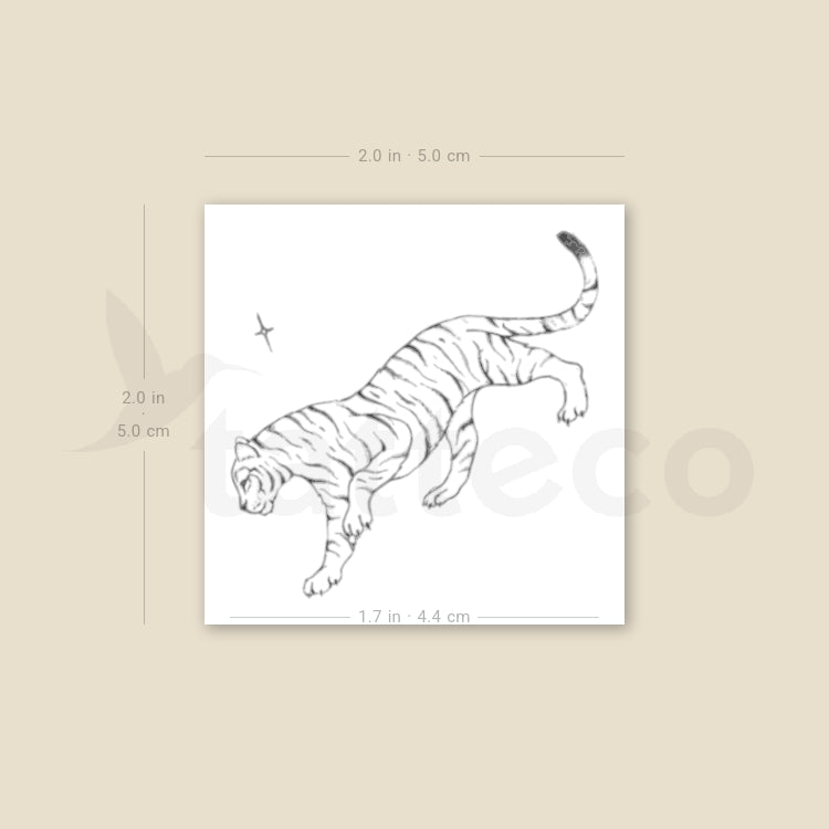 Tiger By Stefano Mazza Temporary Tattoo - Set of 3
