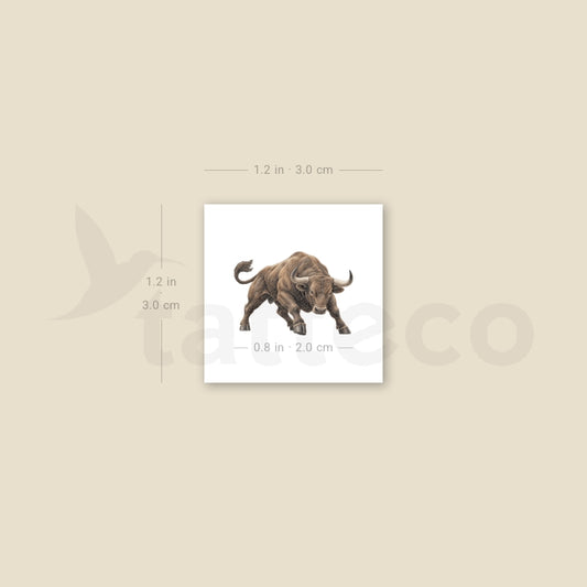 Charging Bull Temporary Tattoo - Set of 3