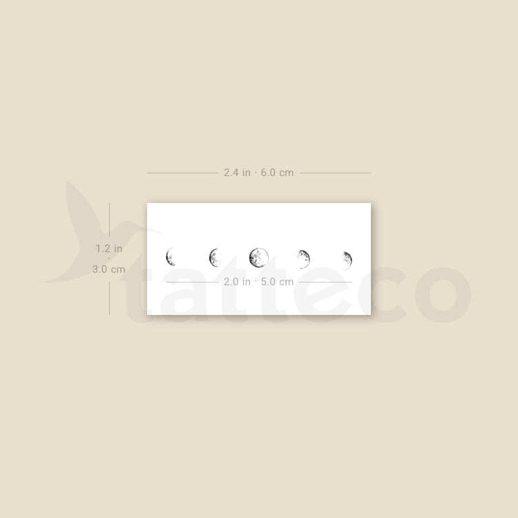 Moon Phases By Stefano Mazza Temporary Tattoo - Set of 3