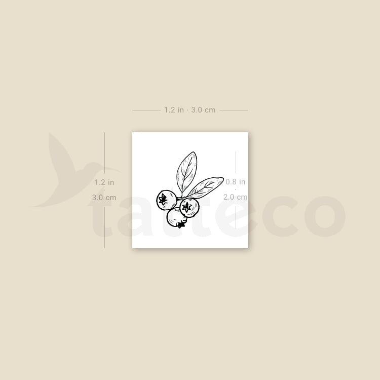 Blueberry Temporary Tattoo - Set of 3