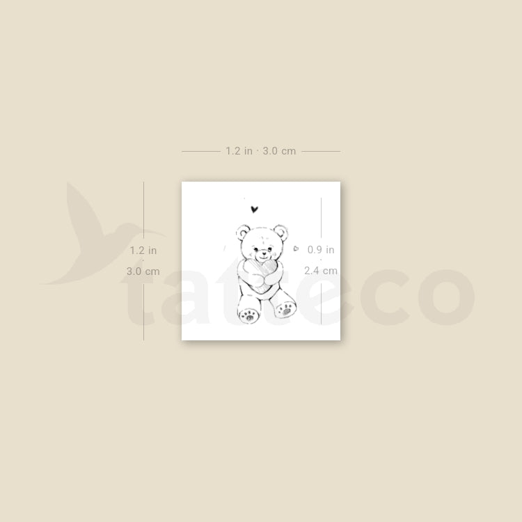Teddy Bear By Stefano Mazza Temporary Tattoo - Set of 3