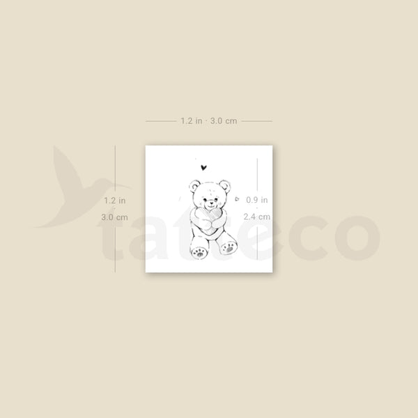Teddy Bear By Stefano Mazza Temporary Tattoo - Set of 3
