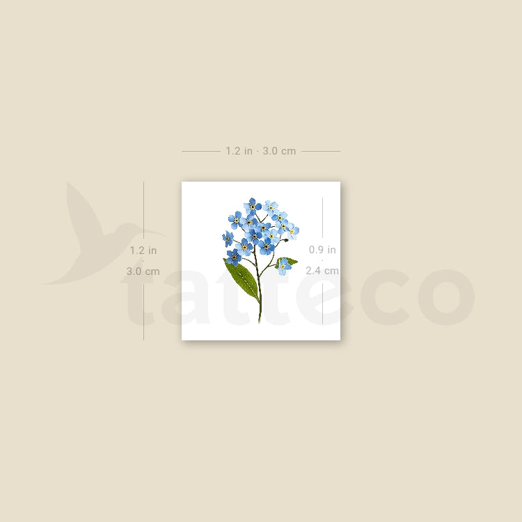 Small Forget-me-not Temporary Tattoo - Set of 3