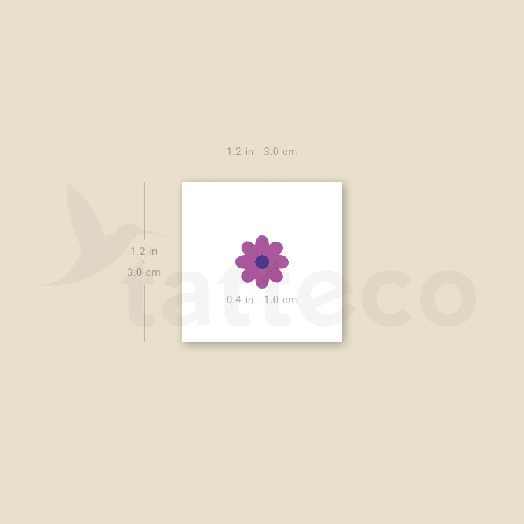 Purple Flower Temporary Tattoo - Set of 3