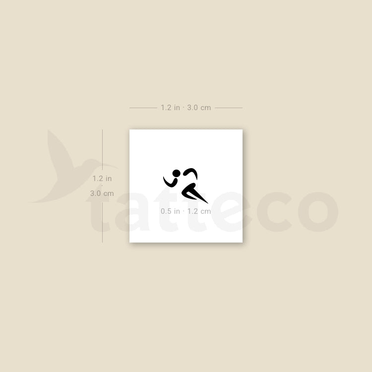 Running Symbol Temporary Tattoo - Set of 3
